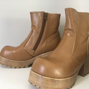 Camel Platform Boots